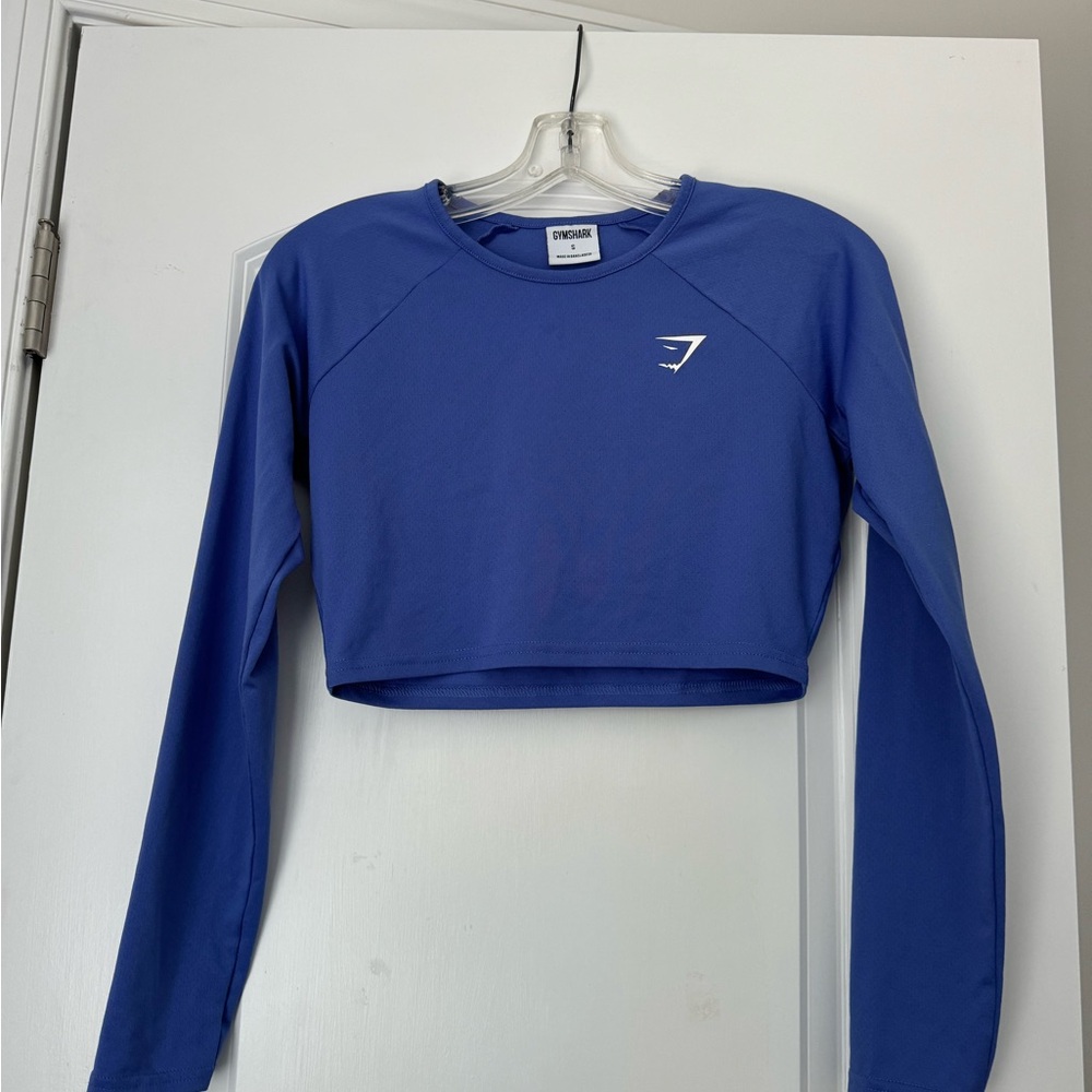 Gymshark Blue Fitted Crop Sweatshirt